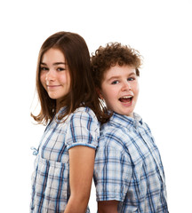 Sibling isolated on white background