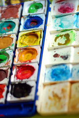 Kindermalfarben Palette bunt