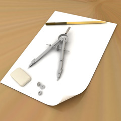 Band, pencil and compasses