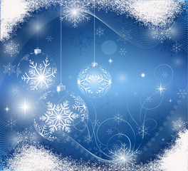 blue christmas card