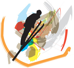 Skiing illustration