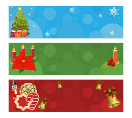 3 christmas banners