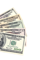 Five to hundred US dollar banknotes