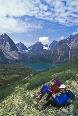 Men hiking.