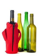 Four wine bottles