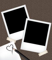 Polaroid photo templates with notepad