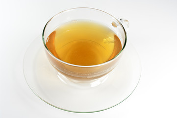 Glastasse mit Tee