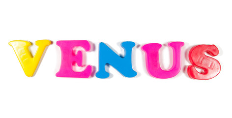 venus written in fridge magnets