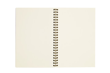 blank notebook open two page isolated