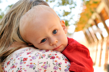 Mother holding her baby