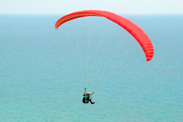 Red paraglider