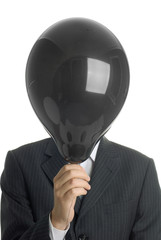 Black balloon businessman