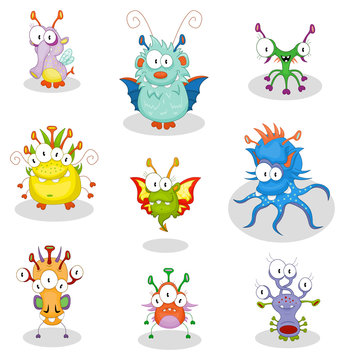 Cartoon monsters for Halloween or other events