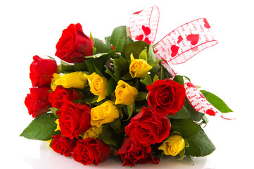 Bouquet red and yellow roses