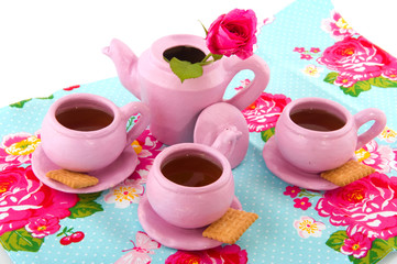 Pink tea service