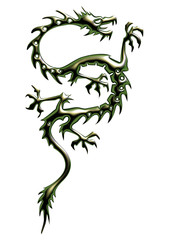 Dragon de métal vert foncé