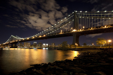Naklejka premium Panoramę Nowego Jorku w Manhattan Bridge