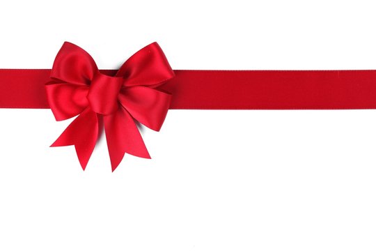Red ribbon with bow
