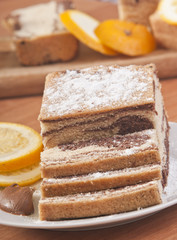 slice cake with orange