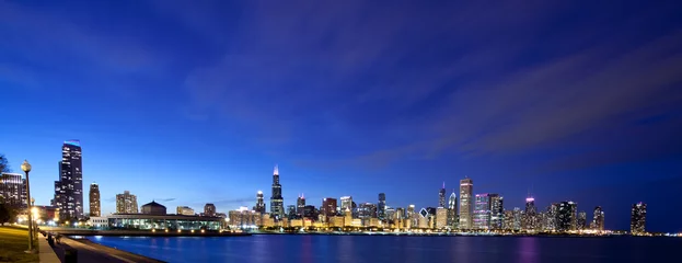 Cercles muraux Bleu foncé Chicago panoramic