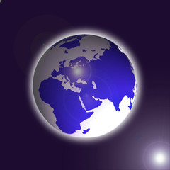 Earth blue planet in space