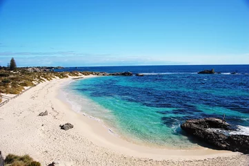 Gordijnen Beautiful beach on Rottnest Island, Australia. © trappy76