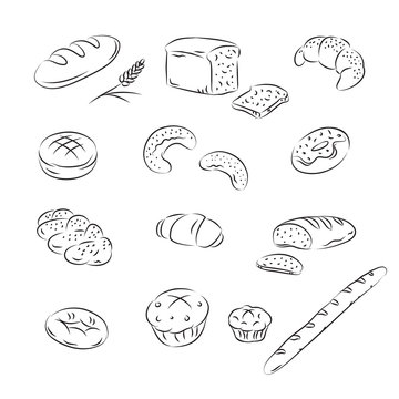 Vector Sketch Collection of bakery