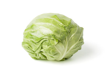 Fresh cabbage head isolated on white