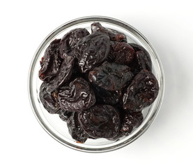 Some prunes in plate isolated