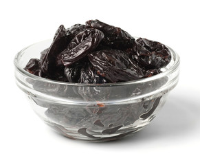 Some prunes in plate isolated