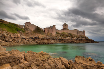 Fototapeta na wymiar Fort La Latte- from the 13th century dominating the ocean.