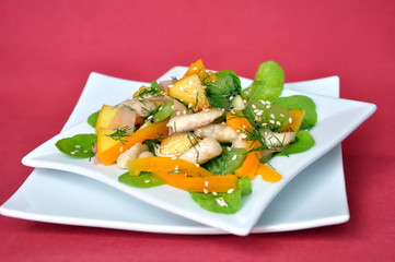 salad vegetables and arugula