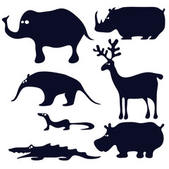 Funny animals selhouette
