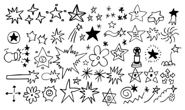 doodle star element set