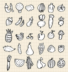 hand draw vegetables