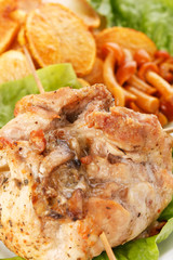 meat with with mushrooms and potatoes