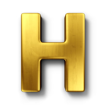 The letter H in gold