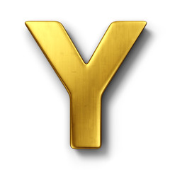 The letter Y in gold - obrazy, fototapety, plakaty