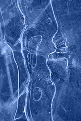 Ice background blue tinted