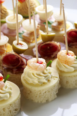 Different sort of canape for a self service buffet