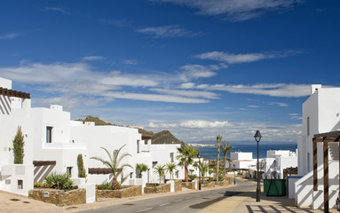 View from Macenas to Mojacar, Almeria, Andalusia, Spain