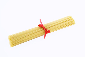 spaghetti tied with a bow