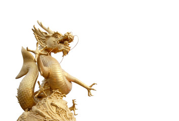 Golden dragon statue