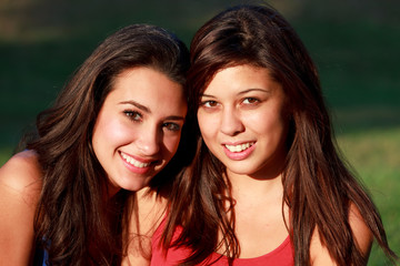 Teenage college students having fun on university campus