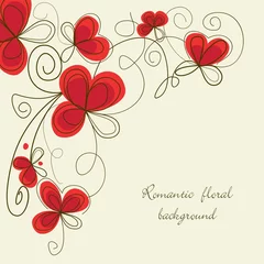 Fotobehang Abstracte bloemen Romantische bloemenhoek