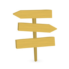Vector illustration of wooden route sign