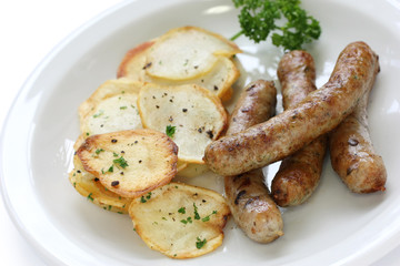 sausages and sauteed potatoes