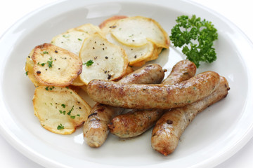 sausages and sauteed potatoes