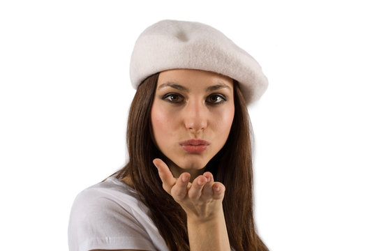 Modella che manda un bacio