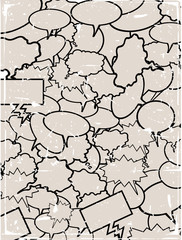 Collage of blank comic book dialogue bubbles vector